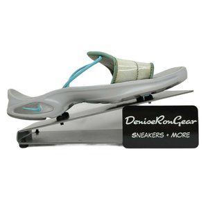 Nike Womens Gray Blue Slip On Slide Sandal Size 7